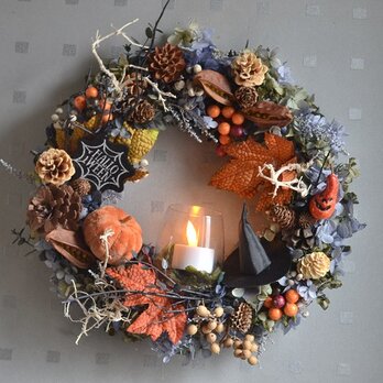 ライト付＊ハロウィンオータムwreathの画像