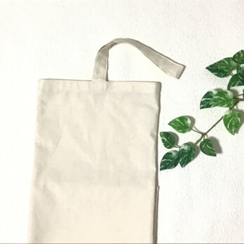 ロングバッグ　ロングエコバッグ　生成り　長いお野菜やパンのお買い物、釣り竿収納などに　の画像