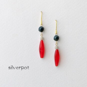 カラフルタッセルとフラミンゴ ピアス イヤリング ハンドメイド