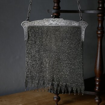 純銀　スターリングシルバー　サック　メッシュバッグ　フランスアンティークの画像