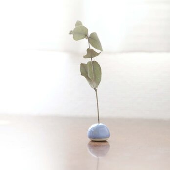 陶土の小さな花立て 紫陽花結晶釉 ＊ ドライフラワー付きの画像