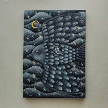 原画「色とりどりの星たち」木製パネル A4の画像