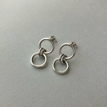 silver シンプルモードなサークルチェーンピアス　シルバー950の画像
