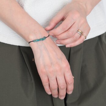 Turquoise bracelet / 紐ブラックの画像