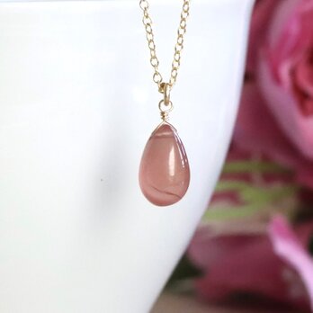 ペルー産インカローズ　14Kgfネックレス　--drop of rose--の画像