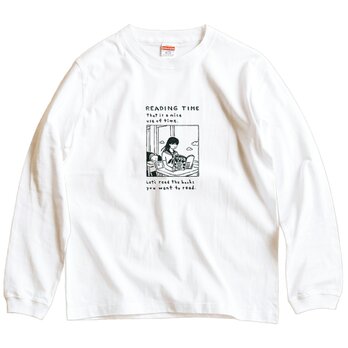 長袖 Tシャツ 『読書の時間・プロレス本』 男女兼用 ロンTの画像
