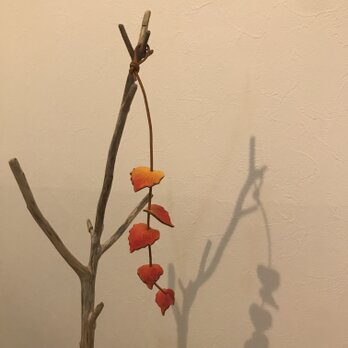 再販　本革 蔦の葉　ツタ　壁掛け　ウォールデコ　の画像