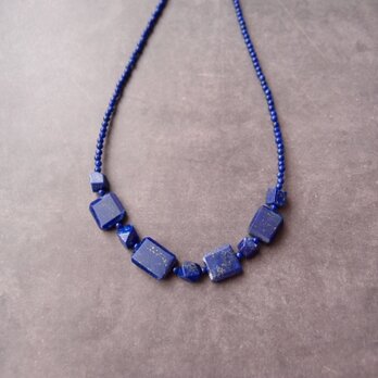 【SV】Lapis Lazuli Polygon Necklace／ラピスラズリ 多角形ネックレスの画像