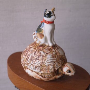 土鈴　　三毛猫とハコガメ