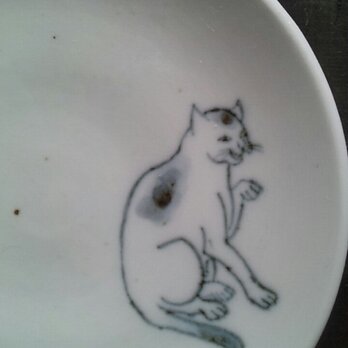 染付4寸猫皿 5の画像
