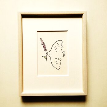 イラスト 原画「幸せを運ぶ（ラベンダー）」水彩｜絵画　※特集掲載作品