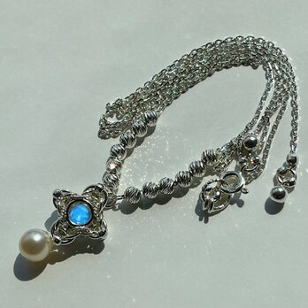 『 Seasonal flower ( Abundance-bm-rdpt+P ) 』Necklace by SV925の画像