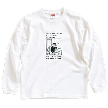 長袖 Tシャツ 『読書の時間・UFO本』 男女兼用 ロンTの画像