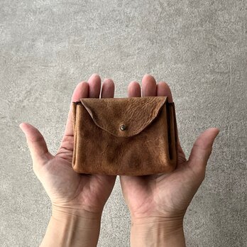 アコーディオン財布　ブラウン　イタリアンレザー＜D＞の画像