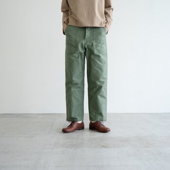 バックサテン/ベイカーパンツ/縫製、生地、岡山/size1&2/col.hedge greenの画像
