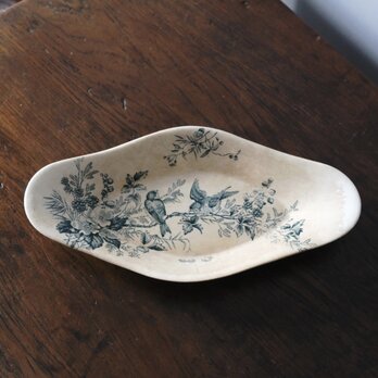 Longwy ロンウィ ラヴィエ Mignon 花鳥 フランス アンティーク 0501854