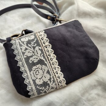 アンティーク ヴィンテージ レース サコッシュ 黒