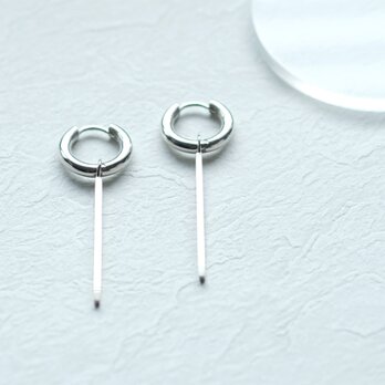 2way スティック 中折れ式 フープ ピアス シルバー925の画像