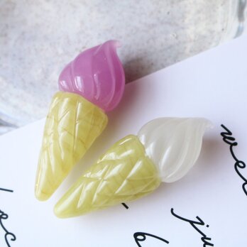 ガラスのミニチュア　ソフトクリーム①　★ガラスのミニチュア喫茶店★