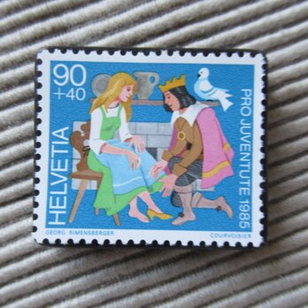 スイス　童話切手ブローチ9958の画像