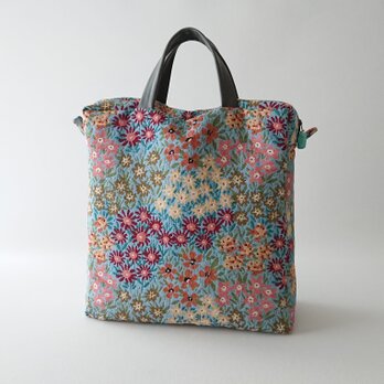 flower gobelin bag [blue&multi]の画像