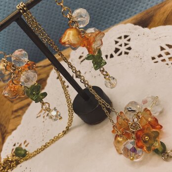 　金木犀のコフレ　ピアス、ネックレスのセットの画像