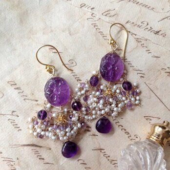 24ss181 jhumki amethyst carvの画像