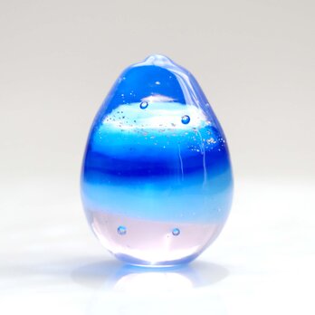 ガラスの雫の小さなオブジェ 「南の海の思い出 deeper blue」