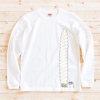 長袖 Tシャツ 『ビッグロングソフトクリーム』 男女兼用 ロンT