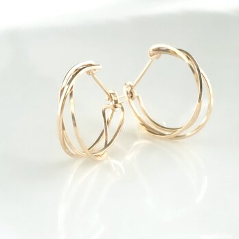 14kgf diagonal 20 キャッチレス フープピアスの画像