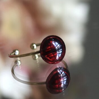 大粒ガーネット 一粒　フリーリング  柘榴の指輪  天然石　--Pomegranate--