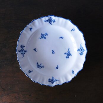 Moustiers ムスティエ 小枝柄 シェルリム 皿 深皿 平皿 φ24.3cm フランス アンティーク 0501878の画像