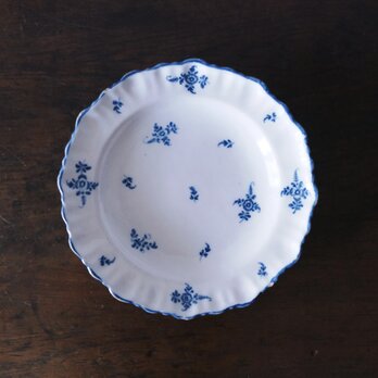 Moustiers ムスティエ 小枝柄 シェルリム 皿 深皿 平皿 φ24.3cm フランス アンティーク 0501878の画像