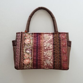 BROWN FRANCE RIBBON STANDARD TOTE (L)の画像