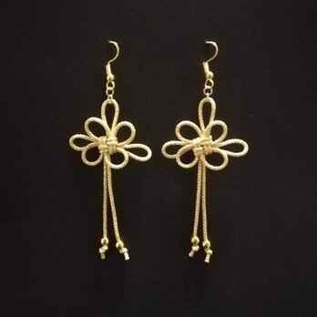 【和風】吉祥結びのピアス（ゴールド）（イヤリング）【チャイナ】【中華風】【着物】【浴衣】【袴】【成人式】【卒業式】【和ゴス】の画像