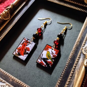 【和風】花札ピアス（イヤリング）（梅）【着物】【浴衣】【袴】【成人式】【卒業式】【和ゴス】の画像