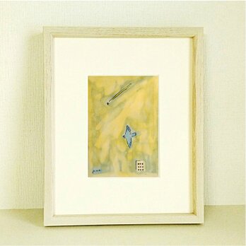 鳥の絵｜原画「流星」※木製額縁入り（インチサイズ）の画像