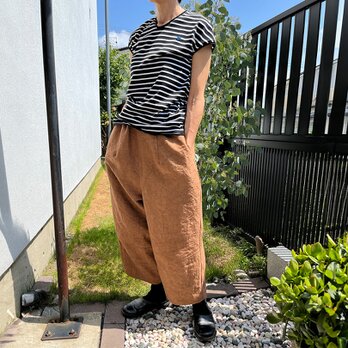 honakana フレンチスリーブボーダーカットソーの画像