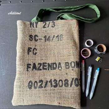 Coffee Hemp Bag：トートバッグ：コーヒーラベル【0773】の画像