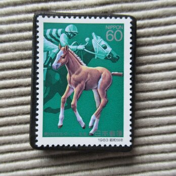 日本　馬切手ブローチ9971