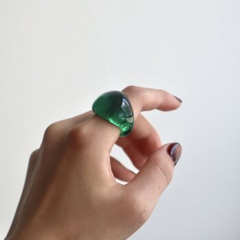 -deep green-  ガラス リング　glass ringの画像