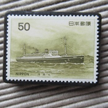 日本　船切手ブローチ9986