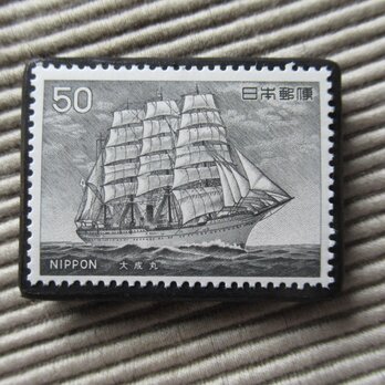 日本　船切手ブローチ9987