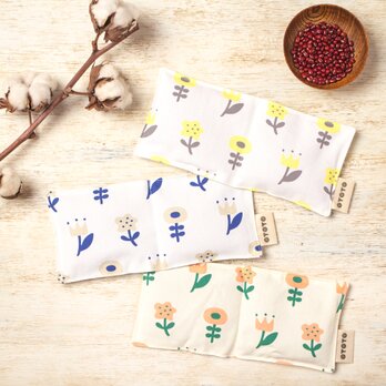 温活＊ほっこりぽかぽか あずきカイロ│目元用ミニサイズ アイピロー＊nordic flower 北欧花柄の画像