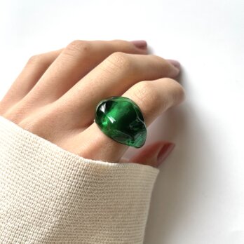 -deep green- ガラス リング glass ringの画像