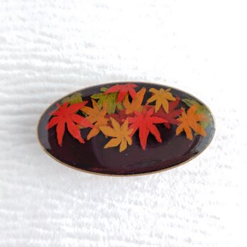 紅葉Ⅱ＊手描きレジンの帯留め