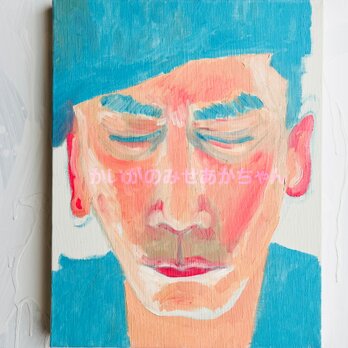 原画「キスを待つ男」F6・油彩の画像