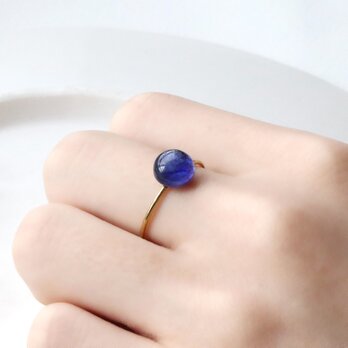 深い青の一粒 8mm ブルーサファイア フリーリング｜天然石｜9月誕生石｜ゴールド／シルバー — Royal Blue ー
