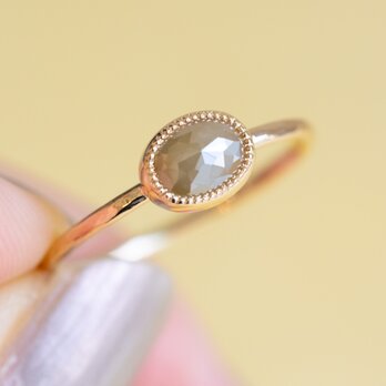 Milk tea beige diamond Ringの画像