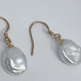 PP-13ピアス　淡水真珠しずく　SV K18コーティング